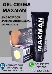 GEL ORIGINAL MAXMAN-RETARDANTE-POTENCIADOR SEXUAL-SEXSHOP LIMA 971890151 